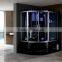 2 person black Steam Shower Room w/TV/USB port/ bathtub/shower cabin