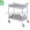 Hospital Stainless Steel Hot Water Bottle Medical Instrument Trolley Cart