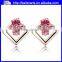 Custom Hoop Butterfly Earrings Women Gold And Ruby Earring Wholesale
