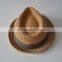 Wholesale 100%Paper 58cm Brown Fedora Straw Hat