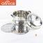 Allnice-two overlapping stainless steel steamer pot with glass&steel lid