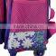 Cartoon design young pretty girls school bags with trolley