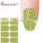 temporary UK clover sticker for fingers green floral nail stickers