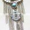 Antiqued Silver Folk w/ Clear Crystal & Resin Bead Statement Necklace 2016 Fashion Style Wholesale