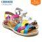 2016 Wholesale Custom New Fancy Designs Child Buckle Strap Leather Kids Flat Sandals for Girls