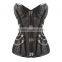 waist slimming steel bone corset in black