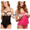 European Sexy Women Babydoll Sexy Lingerie Dress With G-string Plus Size