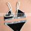 2016 latest new design sexy fashion hot sale the letter bikini women swimwear
