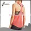 Crew neck Drop armhole tank tops racer back with mesh fabric