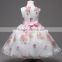 Round collar and with flower design dress, Bow tie dress,pure cotton girls Princess Dresses