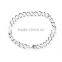 Iron Based Alloy Lobster Clasp Link Curb Chain Bracelets Silver Plated