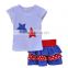 Star Wholesale Children Clothes Sleeveless Cotton 4th Of July Baby Girl Clothing Set