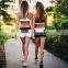 B33787A Western style jogging wear sexy 2 piece sports shorts set