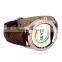 Leather Starps Bluetooth SmartWatch Wrist for Android IOS Wearable Device Heart Rate Monitor