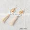 Sterling silver genuine agate hoop earring ivory tassel pendant gold thread wrapped natural stone dangle earrings