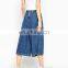 2015 New Fashion Denim Culottes Pants in Mid Blue Wash for Women