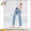 2017s Jeans Wholesale China Women Raw Hem Straight Leg Jeans Mid Blue Girl Jeans Pants