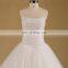 Brilliant Straight Neck A-line Beads Wedding Dress Long Tail