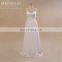 Backless real lace beaded chiffon bohemian wedding dress