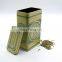 square metal tea tin canister/tea tin container in can
