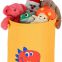 canvas foldable toys round storage basket yellow cartoon dinosaur kids laundry hamper basket with cover