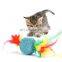 Amazon hot selling China supplier colorful pet toy cat throwing feather ball with bells