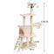 Multiple layers light/dark grey coffee color cat tree house cat condo with scratch post