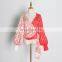 Patchwork Lace Print Shirts Summer Ladies Women Clothing