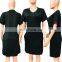 Casual Women Solid Color V-Neck Shorts Sleeve Mini Dress Fashion Bodycon Dresses With Pockets For Three Colors Fitness Home Wear