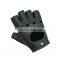 Handlandy Black Cow leather Mens motorcycle exercise Training Outdoor Military Tactical Combat cycle gloves half