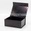 Custom lamination glossy black rigid A5 deep foldable gift box with magnetic closure