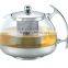 fashion glass teapot, stainless steel flower pot, borosilicate glass kettle