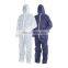 Polypropylene coverall with waterproof microporous dustproof purification fabric Isolated clothing hood suit overalls for men