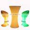 Wireless Illuminated Party Bar Table Modern Glowing Coffee Shop Led Chair Bar Tables Bar Furniture Sets Cocktail Table Led Chair