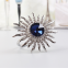 Sparkling Blue Artificial Crystal Diamond Sun Flower Rhinestones Napkin Rings Holders