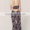 Sexy Open Back Long Wide Legs Printed Jumpsuits for Women 2015