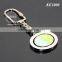 Custom Revolve Oval Shaped Zinc Alloy Promotional Spinning Metal Rotate Keyring