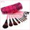 Fashional Professional makeup brush set 15pcs make up brush with snakskin bag