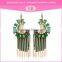 low price high quality beautiful drop chains tassels dangle emerald fancy daily wear earrings for party girls