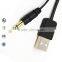 Mini usb to 3.5mm stereo jack plug car audio aux cable