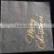100% virgin wood pulp Dyeing paper napkins printed gold foil logo