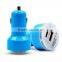 High quality colorful rainbow car charger 5V 2.1A dual usb car charger