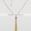 Natural Stones Necklace,Boho Tassel Gold Pendant Necklace,Long Tassel Necklace,Crystal Necklace