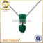 rhodium plated with thin chain brass green zircon pendant necklace                        
                                                                                Supplier's Choice