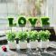 Manufacturer export home decor high quality artificial moss letter love with pot