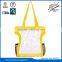 nice polyester clear PVC tote bag with mesh pockets