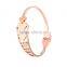 Women Rose Gold Plated Stainless Steel Cuff Bangle Love Heart Jewelry Christmas Gifts