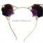 Lovely fabric rose flower metal ear headband cute alice band