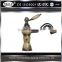 Antique Style Wall Mount Kitchen Faucet Mixer Taps Cross double Handle Swivel Spout