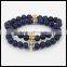 2016 Classic Fashion Women Gold/Silver Skull Charm Bracelets Agate Wristband Cuff Bangles